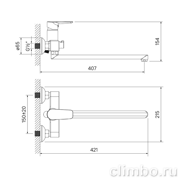 CLOSBL2i10WA Смеситель для ванны с длинным изливом Cloud — фото товара