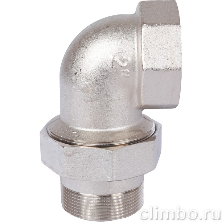 STOUT Угловая американка ВН, уплотнение o-ring кольцо, никель. 2" — фото товара