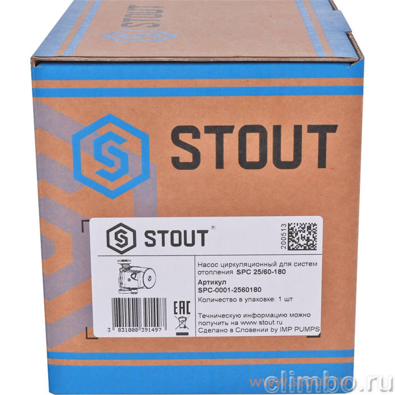 STOUT Насос циркуляционный 25/60-180 — фото товара