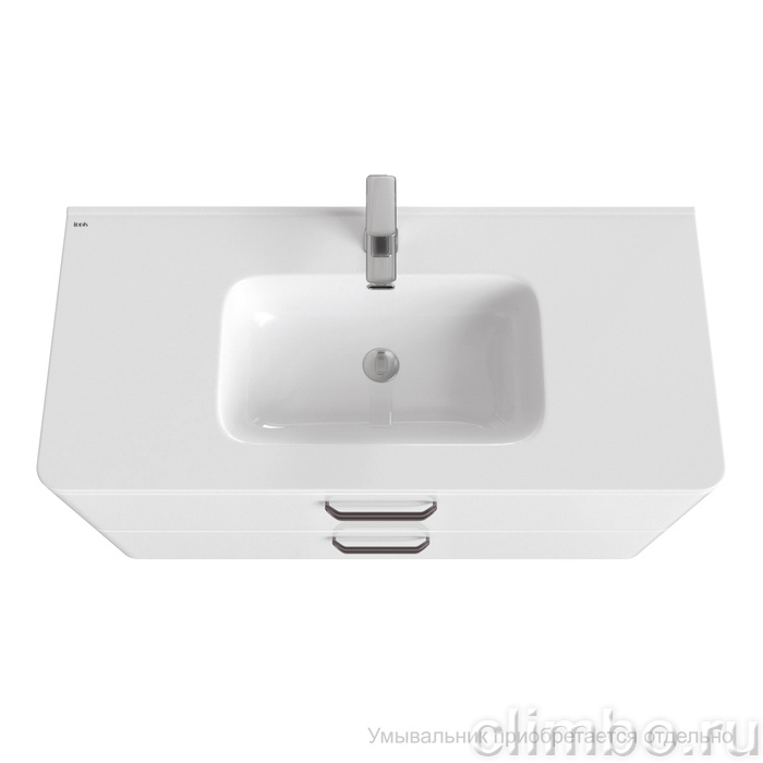 Тумба подвесная, белая, 100 см,  Brick, IDDIS, BRI10W1i95. Подходит умывальник: 0101000i28 — фото товара
