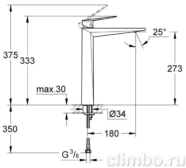 Смеситель для раковины GROHE Allure Brilliant, свободностоящий, 23114000 — фото товара