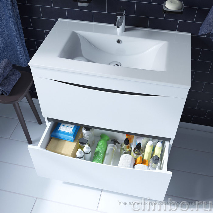 Тумба напольная, белая, 80 см, Cloud, IDDIS, CLO80WFi95. Подходит ум. 0138000i28 — фото товара