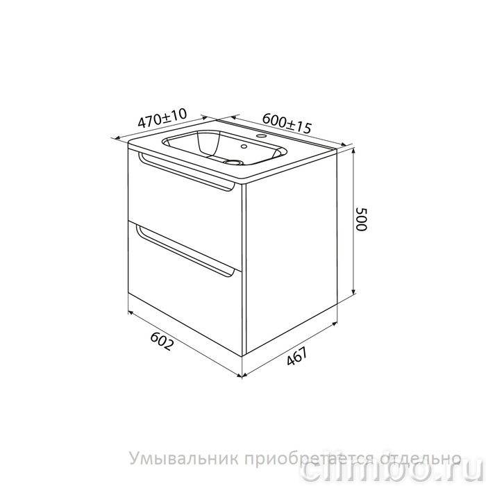Тумба подвесная, белый, 60 см, Edifice,  IDDIS, EDI60W0i95. Подходит умывальник  0106000i28 — фото товара