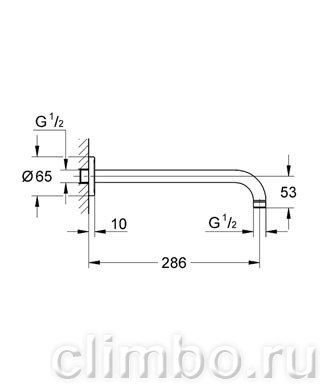 Душевой кронштейн GROHE Rainshower neutral 286 мм, 28576KS0 — фото товара