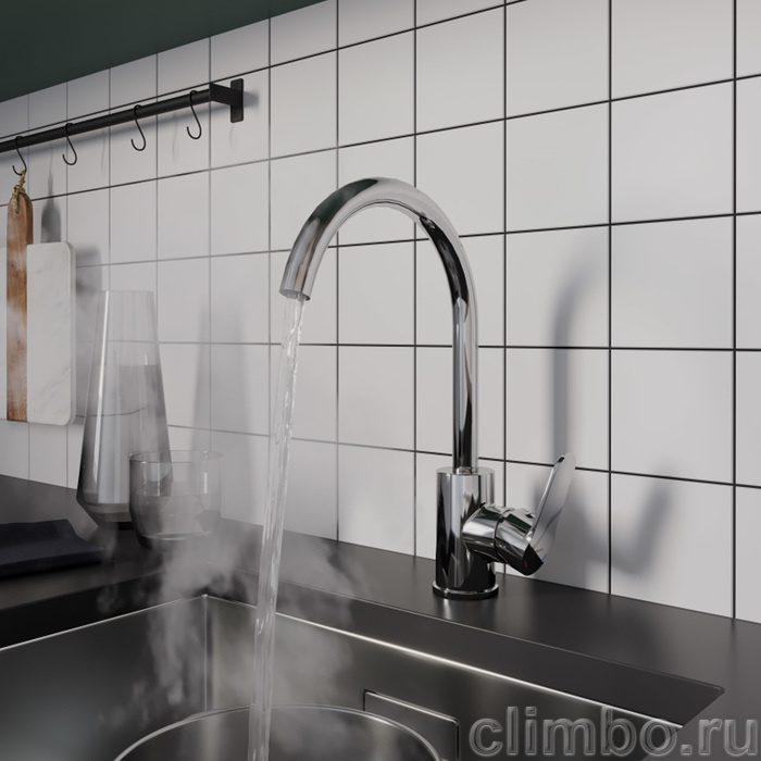 Смеситель для кухни, глянцевый хром, Poli, Milardo, POLSBJ0M05 — фото товара