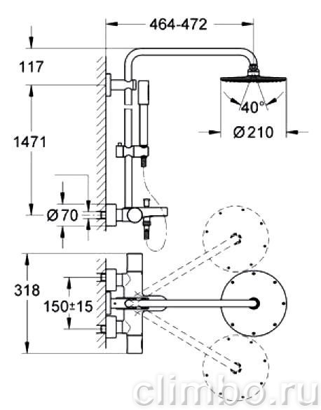 Душевая стойка Grohe Rainshower System, 27641000 — фото товара