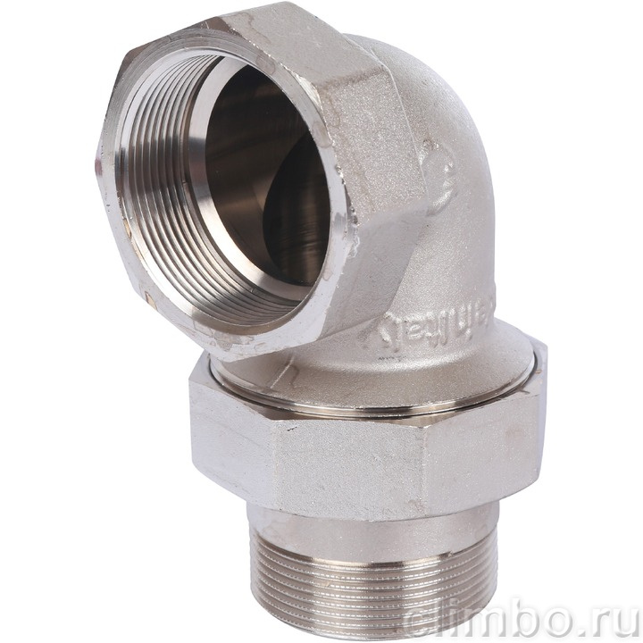 STOUT Угловая американка ВН, уплотнение o-ring кольцо, никель. 2" — фото товара