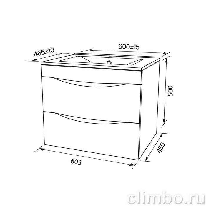 CLO60W0i95K Тумба 60 см с умывальником, Cloud — фото товара