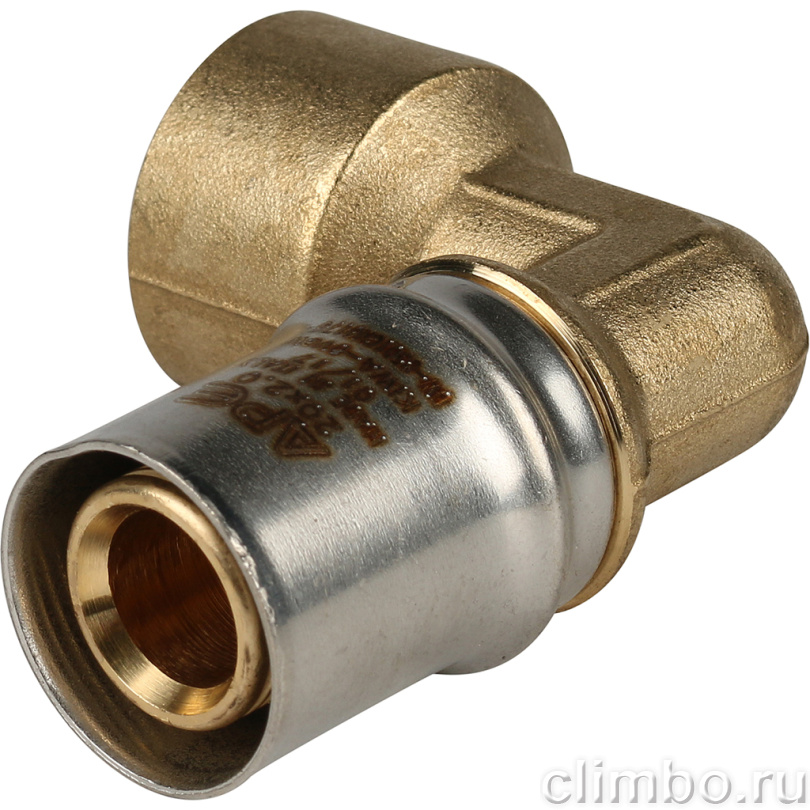 STOUT Угольник-переходник с внутренней резьбой 1/2"х20 для металлопластиковых труб прессовой (SFP-0010-001220) — фото товара
