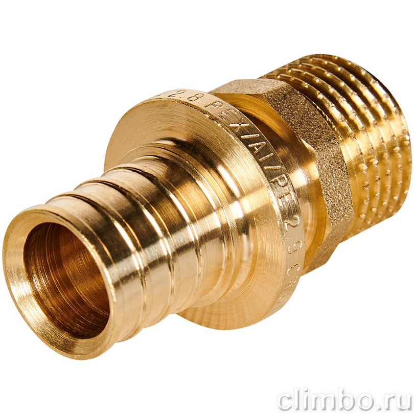 Переходник с наружной резьбой ROMMER 20xG 1/2 для труб из сшитого полиэтилена аксиальный — фото, детали конструкции