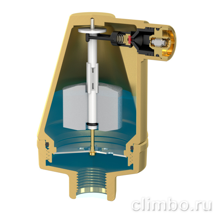 Автоматический воздухоотводчик Flamco Flexvent Super 1/2 — фото, детали конструкции