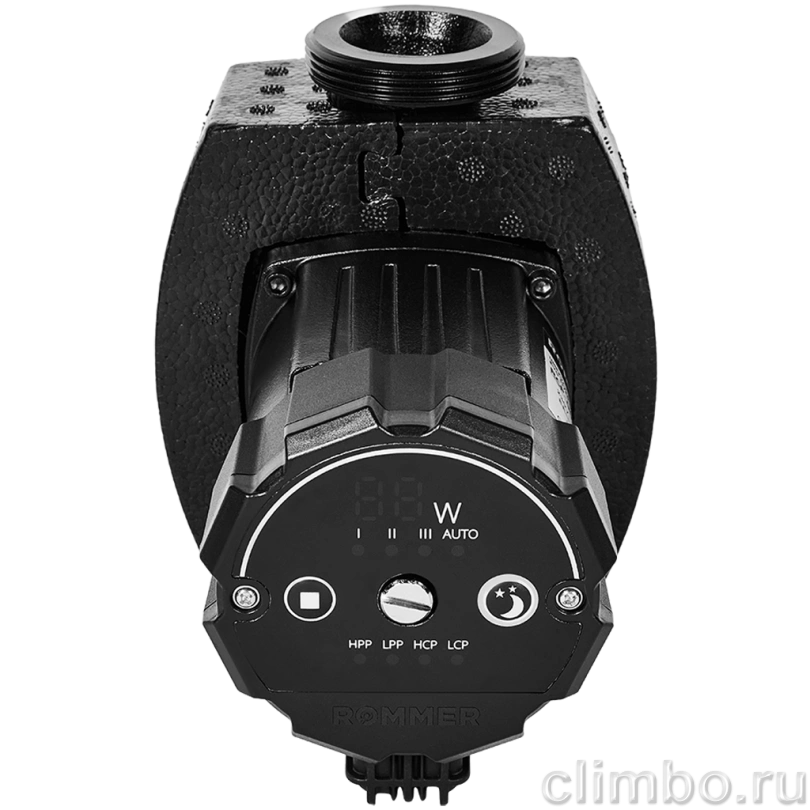 Частотный циркуляционный насос ROMMER PROFI EVO 32/60-180 с гайками и теплоизоляцией — фото, детали конструкции