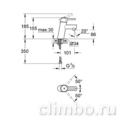 Смеситель для раковины GROHE Concetto с ограничением расхода воды, 3224010E — фото товара