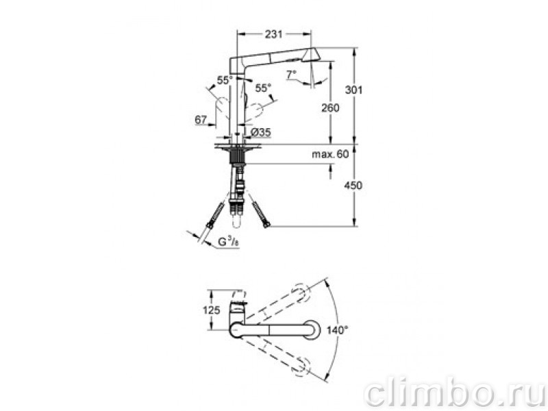 Смеситель для кухни GROHE K7 с выдвижным изливом, 32176DC0 — фото товара