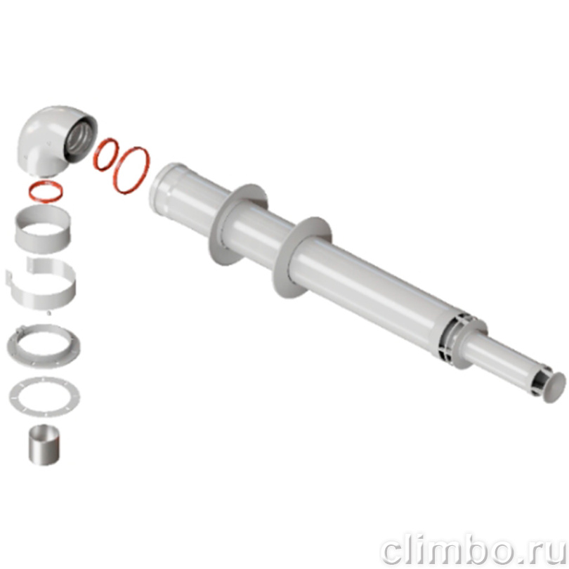 RCA-6010-251000 Комплект дымохода АНТИЛЕД УНИВЕРСАЛЬНЫЙ 60/100 - 1000мм — фото товара