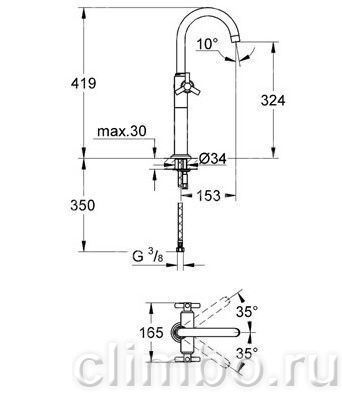 Смеситель для раковины GROHE Atrio Ypsilon, 21044000 — фото товара