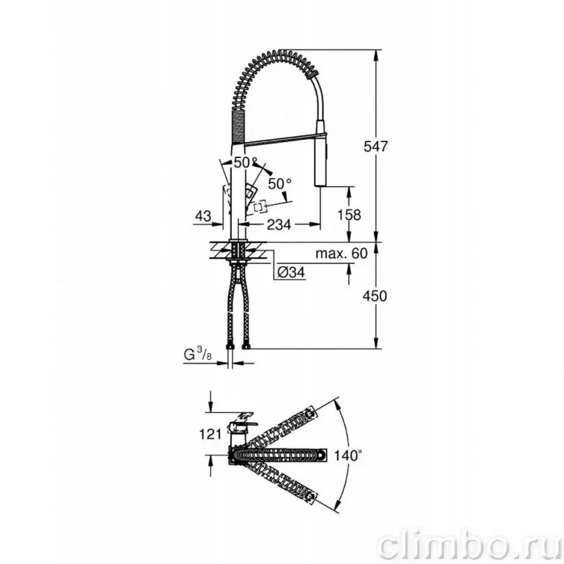 Смеситель grohe eurocube верхний душ ручной душ квадратная розетка излив хром 119696