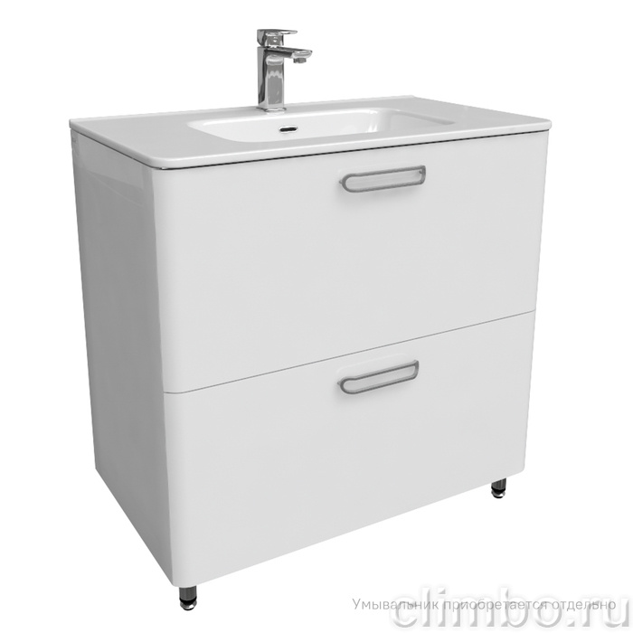 Тумба напольная, белая, 80 см, Brick, IDDIS, BRI80WFi95. Подходит ум. 0108000i28 — фото товара