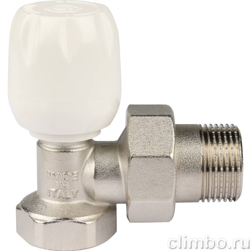 STOUT SVRs Клапан ручной терморегулирующий с неподъемным шпинделем, угловой 3/4" — фото товара