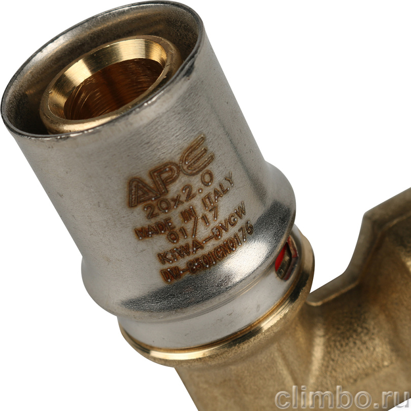 STOUT Угольник-переходник с внутренней резьбой 1/2"х20 для металлопластиковых труб прессовой (SFP-0010-001220) — фото товара