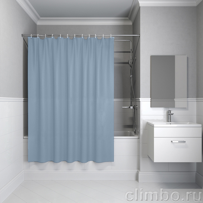 Штора для ванной, 200x180 см, PE, светло-серый, IDDIS, P09PE18i11 — фото товара