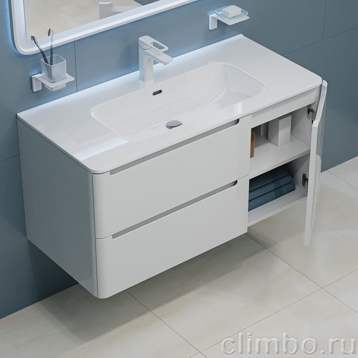 EDI10W1i95K Тумба 100 см с умывальником Edifice (белый) — фото товара