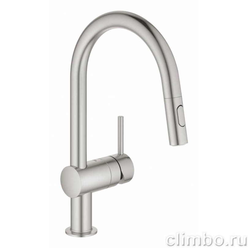 Смеситель для кухни GROHE Minta с выдвижным изливом, суперсталь (32321DC2) — фото товара