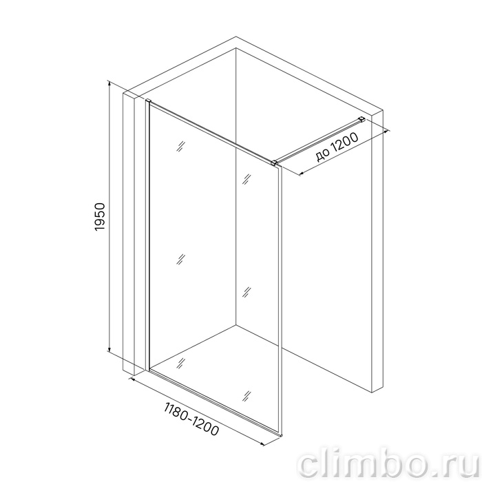 Душевая перегородка Walk In, черный 120x195, Slide, IDDIS, SLI8BS2i23 — фото товара