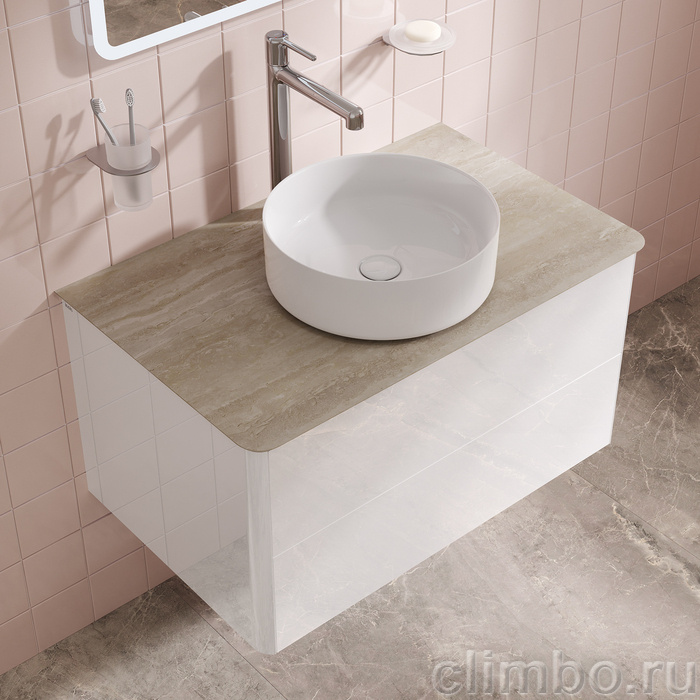Столешница, керамогранит, 80 см, бежевый, Оптима Хоум (Optima Home), IDDIS, OPH80B0i89 — фото, детали конструкции