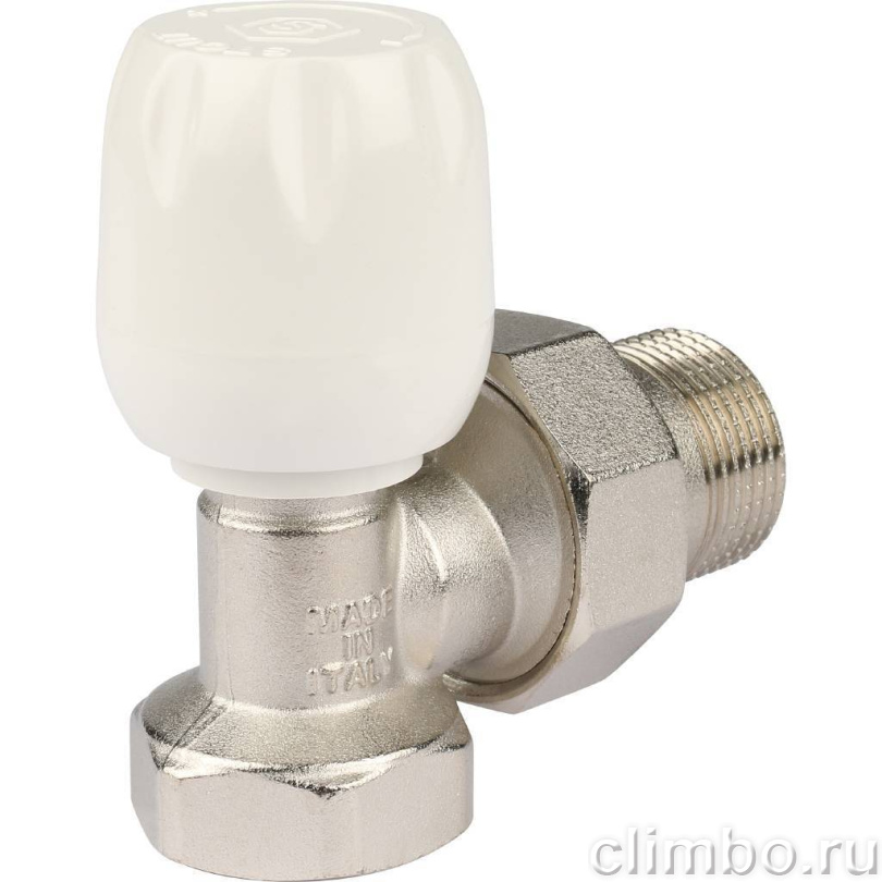 STOUT SVRs Клапан ручной терморегулирующий с неподъемным шпинделем, угловой 3/4" — фото товара