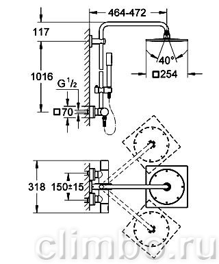 Душевая стойка Grohe Rainshower F-series System, 27469000 — фото товара