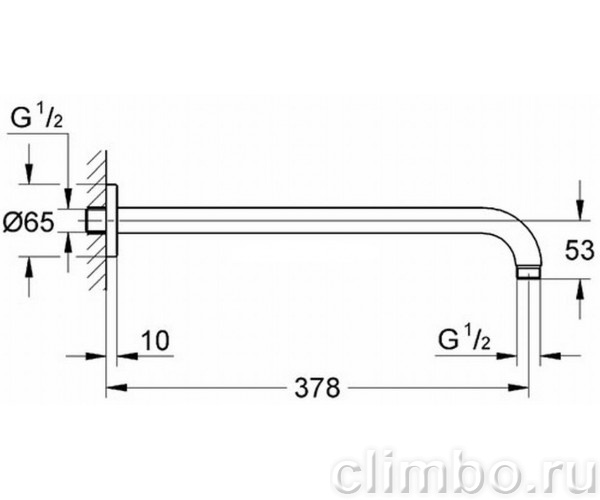 Душевой кронштейн GROHE Rainshower neutral 378 мм, 28982000 — фото товара
