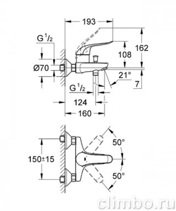 Смеситель для ванны GROHE Euroeco Special, 32783000 — фото товара