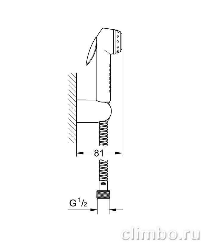 Гигиенический душ с держателем и шлангом GROHE, 27513000 — фото товара