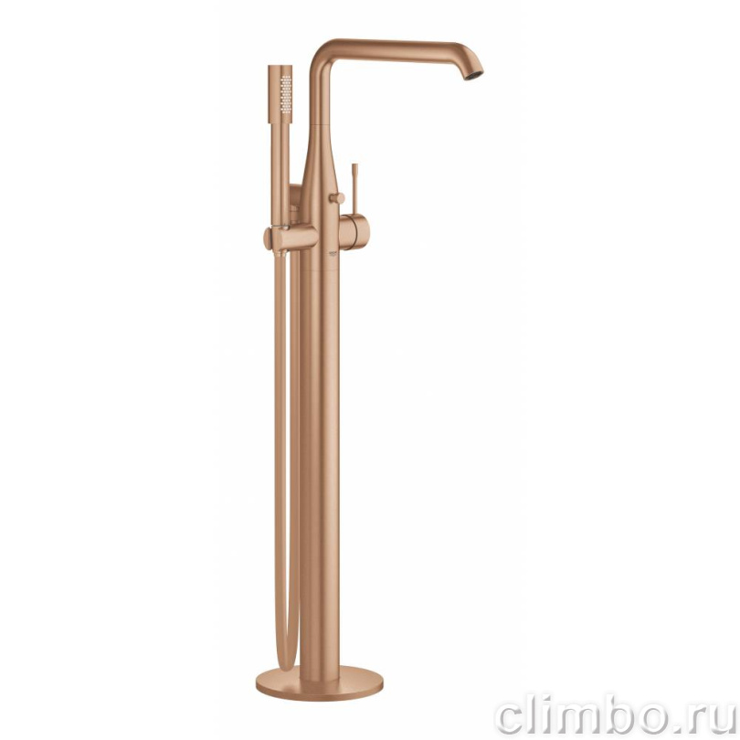Смеситель для ванны GROHE Essence New с душевым гарнитуром, верхняя монтажная часть, напольный монтаж, теплый закат матовый (23491DL1) — фото товара