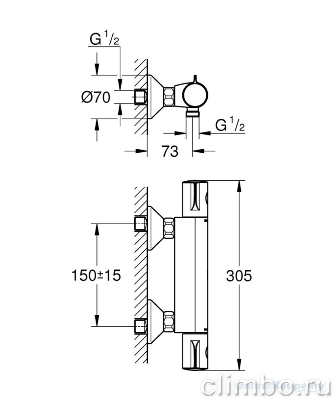 Термостат для душа GROHE Grohtherm 800, 34558000 — фото товара