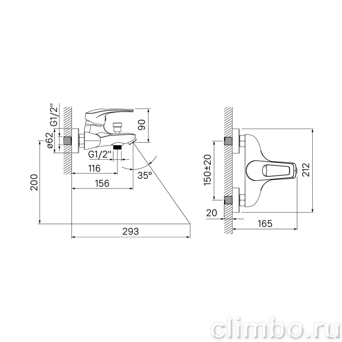 CRPSB00i02WA Смеситель для ванны Carlow Plus — фото товара