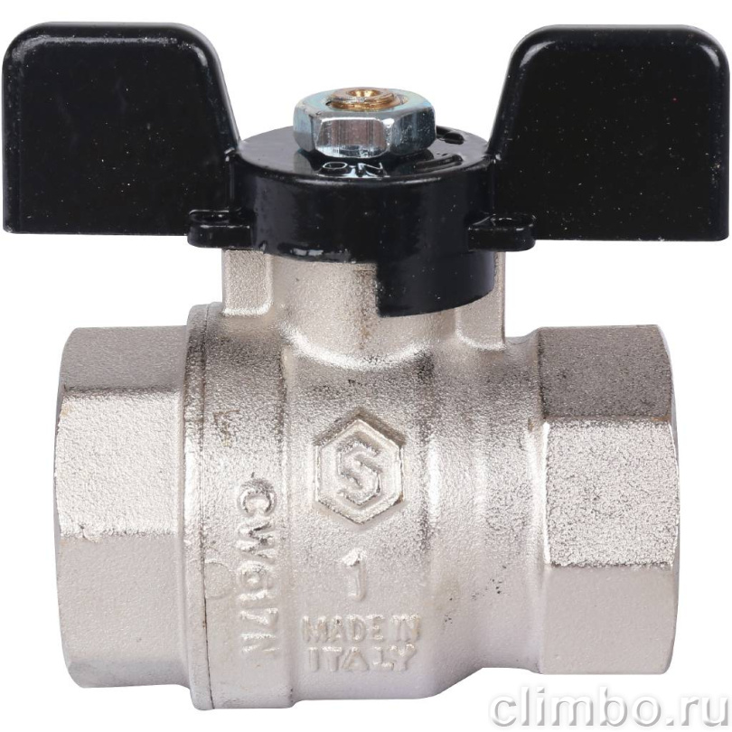STOUT SVB Кран шаровой стандартнопроходной, ВР/ВР, ручка бабочка 1" — фото товара