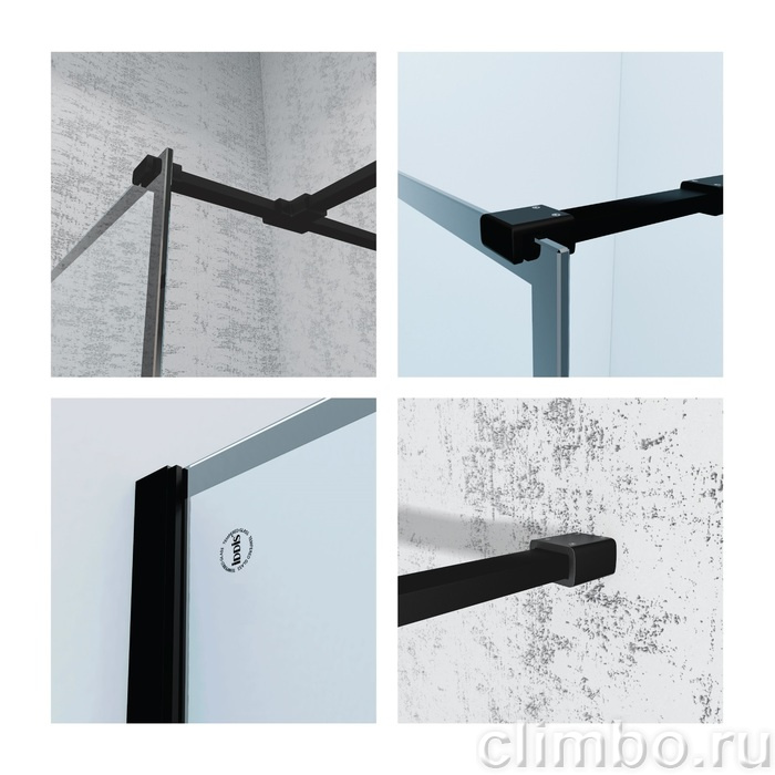 Душевая перегородка Walk In, черный 100x195, Slide, IDDIS, SLI8BS1i23 — фото товара