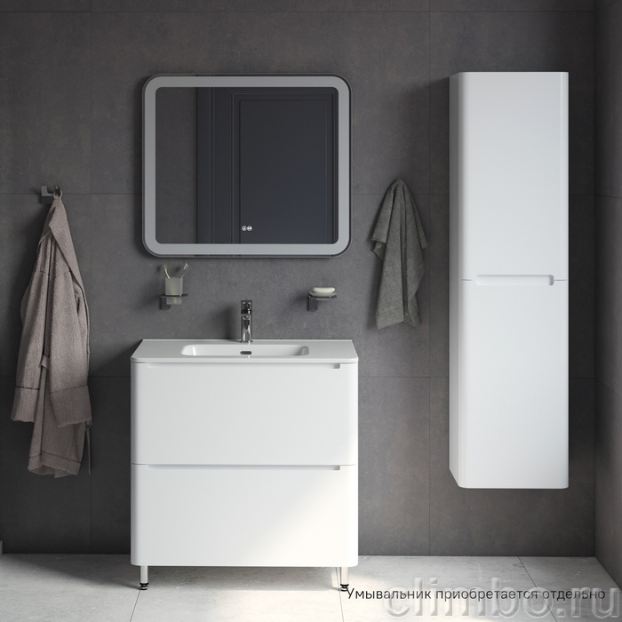 Тумба напольная, белая, 80 см, Edifice, IDDIS, EDI80WFi95. Подходит ум. 0108000i28 — фото товара
