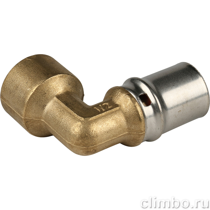 STOUT Угольник-переходник с внутренней резьбой 1/2"х20 для металлопластиковых труб прессовой (SFP-0010-001220) — фото товара