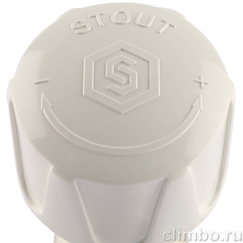 STOUT SVRs Клапан ручной терморегулирующий с неподъемным шпинделем, прямой 3/4" — фото товара