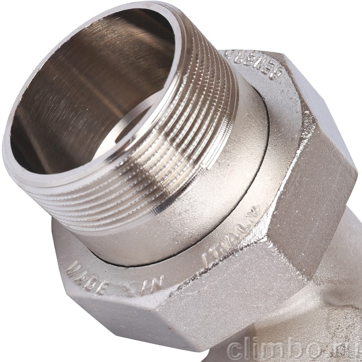 STOUT Угловая американка ВН, уплотнение o-ring кольцо, никель. 2" — фото товара