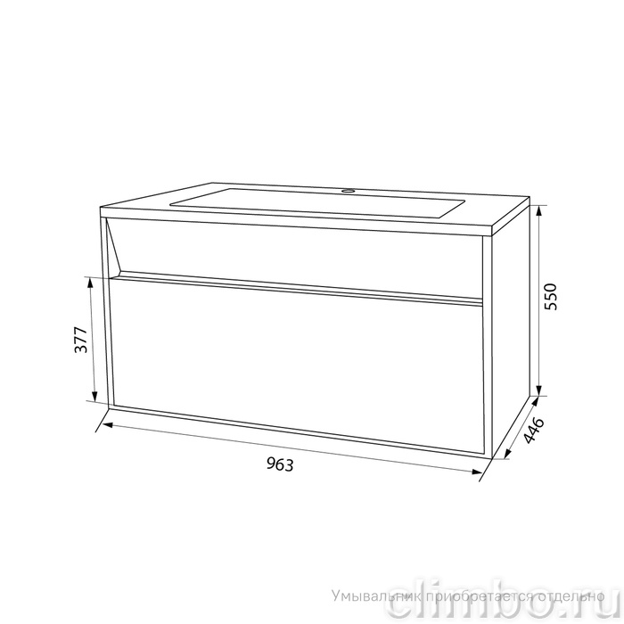 Тумба подвесная с ящиком, белая, 100 см, Esper, IDDIS, ESP10W0i95 — фото товара