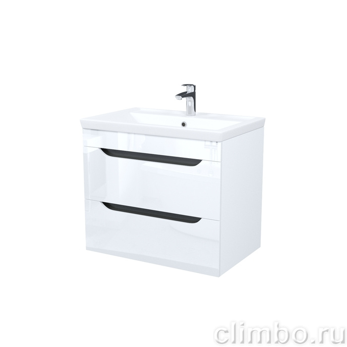 Тумба с умывальником, подвесная, 70 см, белый, Рэй (Ray), IDDIS, RAY70W0i95K подходит умыв. 4077000i28 — фото, детали конструкции