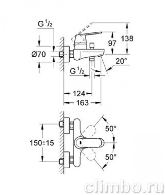 Смеситель для душа GROHE Eurostyle Cosmopolitan, 33590002 — фото товара