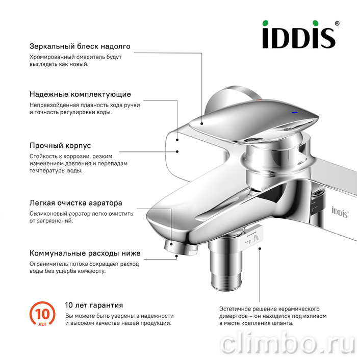 Смеситель для ванны Stone IDDIS — фото товара
