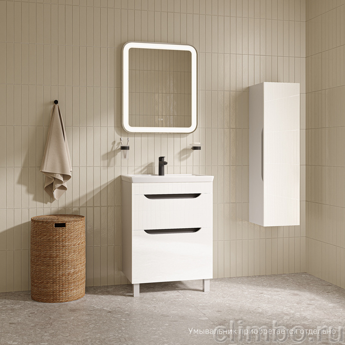 Тумба напольная, 60 см, белый, Рэй (Ray), IDDIS, RAY60WFi95 подходит умыв. 4076000i28 — фото, детали конструкции