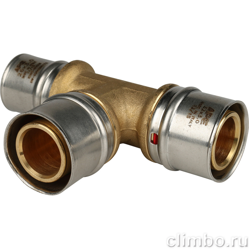 STOUT Тройник переходной 32x32x26 для металлопластиковых труб прессовой (SFP-0005-323226) — фото товара