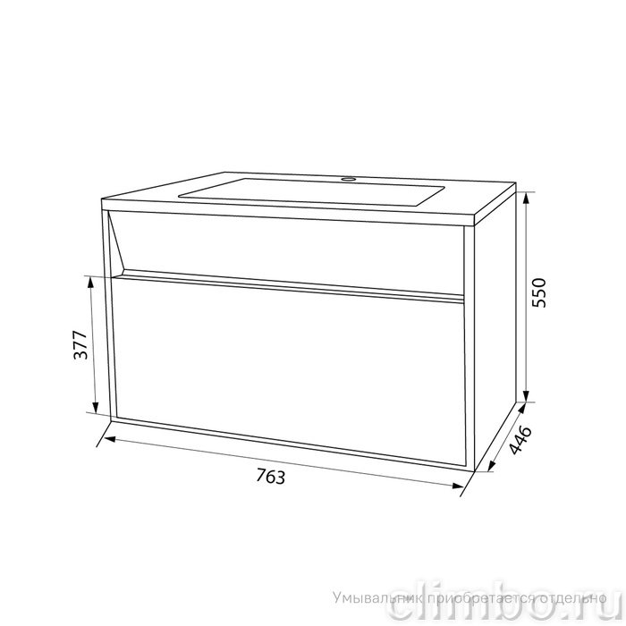 Тумба подвесная с ящиком, белая, 80 см, Esper, IDDIS, ESP80W0i95. — фото товара